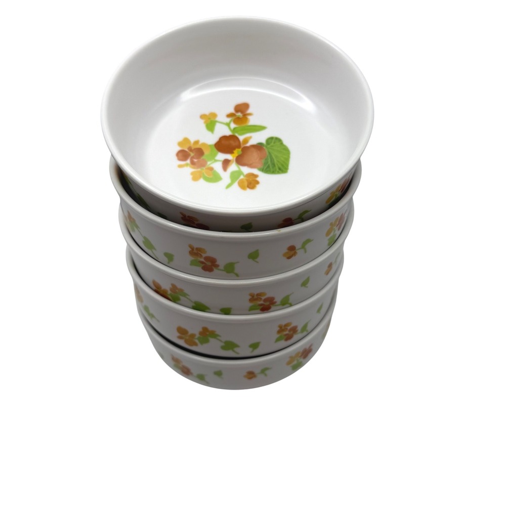 Vtg Noritake Progression Happy Days Bowls Set 5 Japan Floral 5.5"‎ Dessert Berry